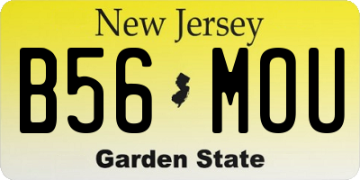 NJ license plate B56MOU
