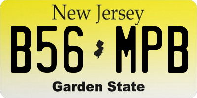 NJ license plate B56MPB