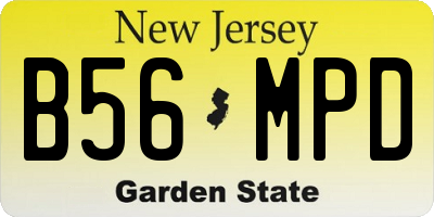 NJ license plate B56MPD
