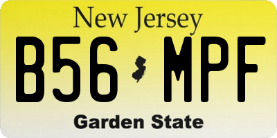 NJ license plate B56MPF