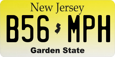 NJ license plate B56MPH