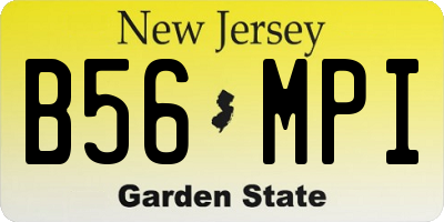 NJ license plate B56MPI