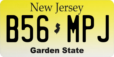 NJ license plate B56MPJ