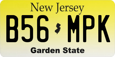 NJ license plate B56MPK