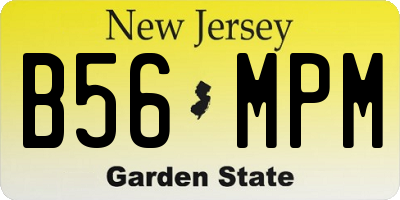NJ license plate B56MPM