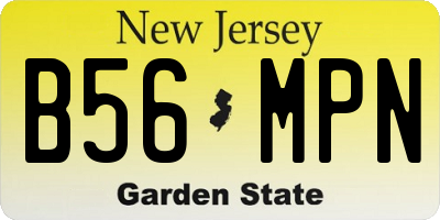 NJ license plate B56MPN