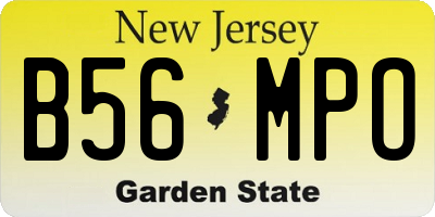 NJ license plate B56MPO