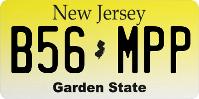 NJ license plate B56MPP