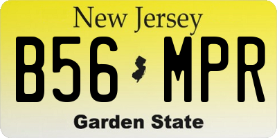 NJ license plate B56MPR