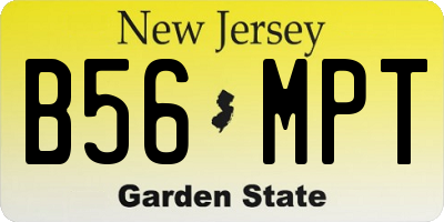 NJ license plate B56MPT