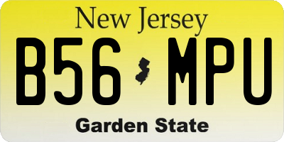NJ license plate B56MPU