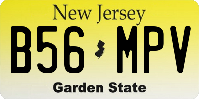 NJ license plate B56MPV