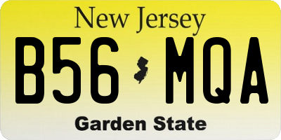 NJ license plate B56MQA