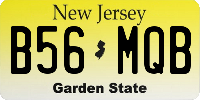 NJ license plate B56MQB