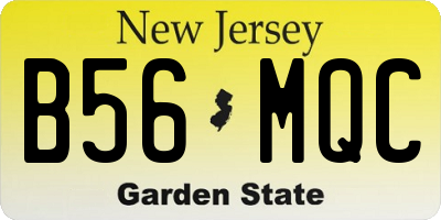 NJ license plate B56MQC