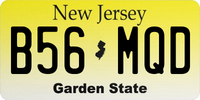 NJ license plate B56MQD