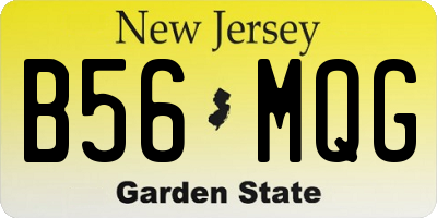 NJ license plate B56MQG