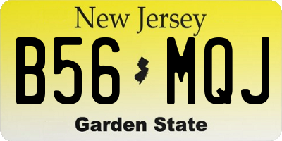 NJ license plate B56MQJ