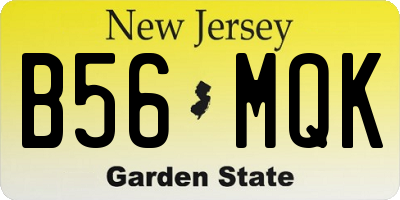 NJ license plate B56MQK