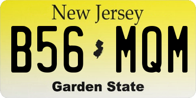 NJ license plate B56MQM