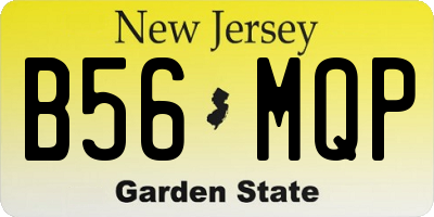 NJ license plate B56MQP