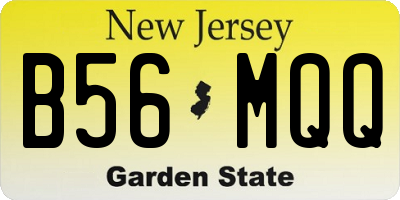 NJ license plate B56MQQ