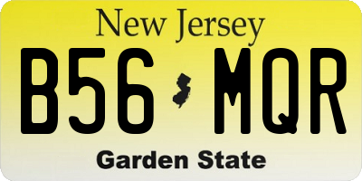 NJ license plate B56MQR