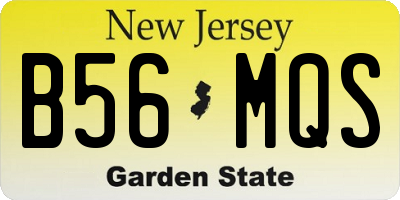NJ license plate B56MQS