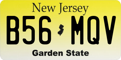 NJ license plate B56MQV
