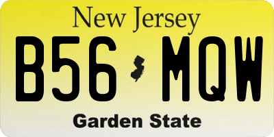 NJ license plate B56MQW