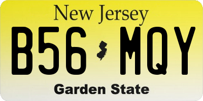 NJ license plate B56MQY