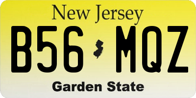 NJ license plate B56MQZ