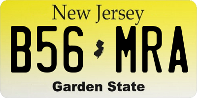NJ license plate B56MRA