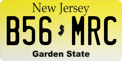 NJ license plate B56MRC