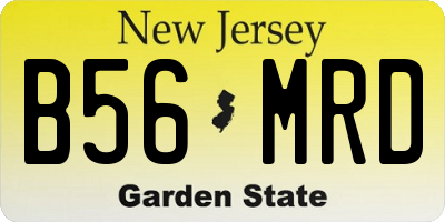 NJ license plate B56MRD