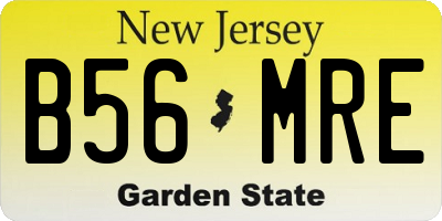 NJ license plate B56MRE