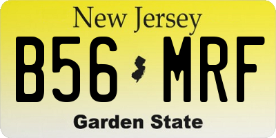 NJ license plate B56MRF