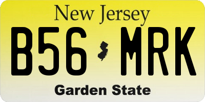 NJ license plate B56MRK