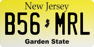 NJ license plate B56MRL