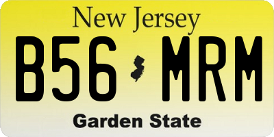 NJ license plate B56MRM