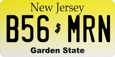NJ license plate B56MRN