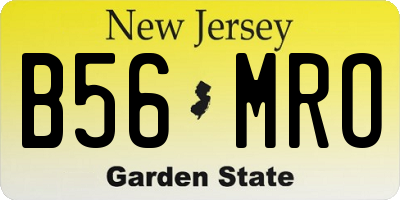NJ license plate B56MRO