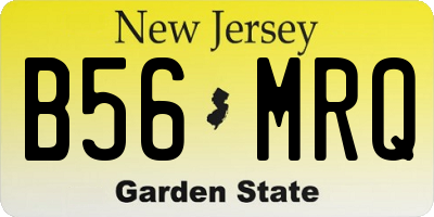 NJ license plate B56MRQ