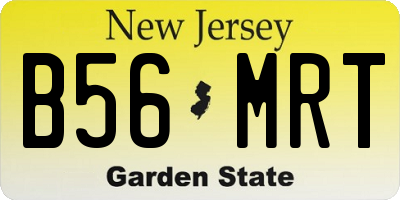 NJ license plate B56MRT