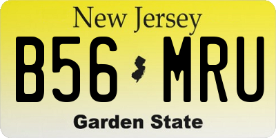 NJ license plate B56MRU