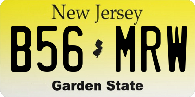 NJ license plate B56MRW