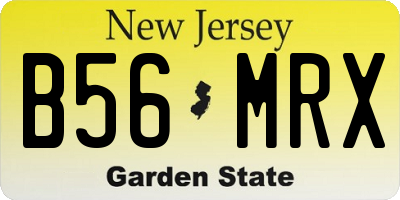 NJ license plate B56MRX