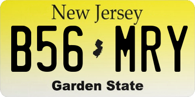 NJ license plate B56MRY