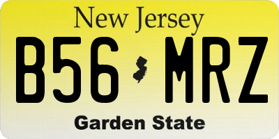 NJ license plate B56MRZ