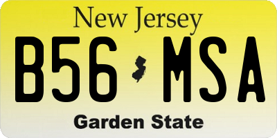 NJ license plate B56MSA